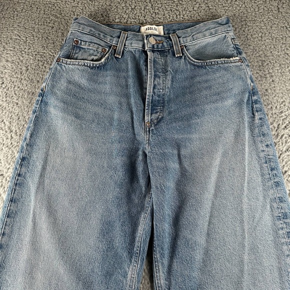 AGOLDE Jeans Womens 24 Low Slung Baggy in Libertine Wide Leg Light Blue Denim - Picture 2 of 16
